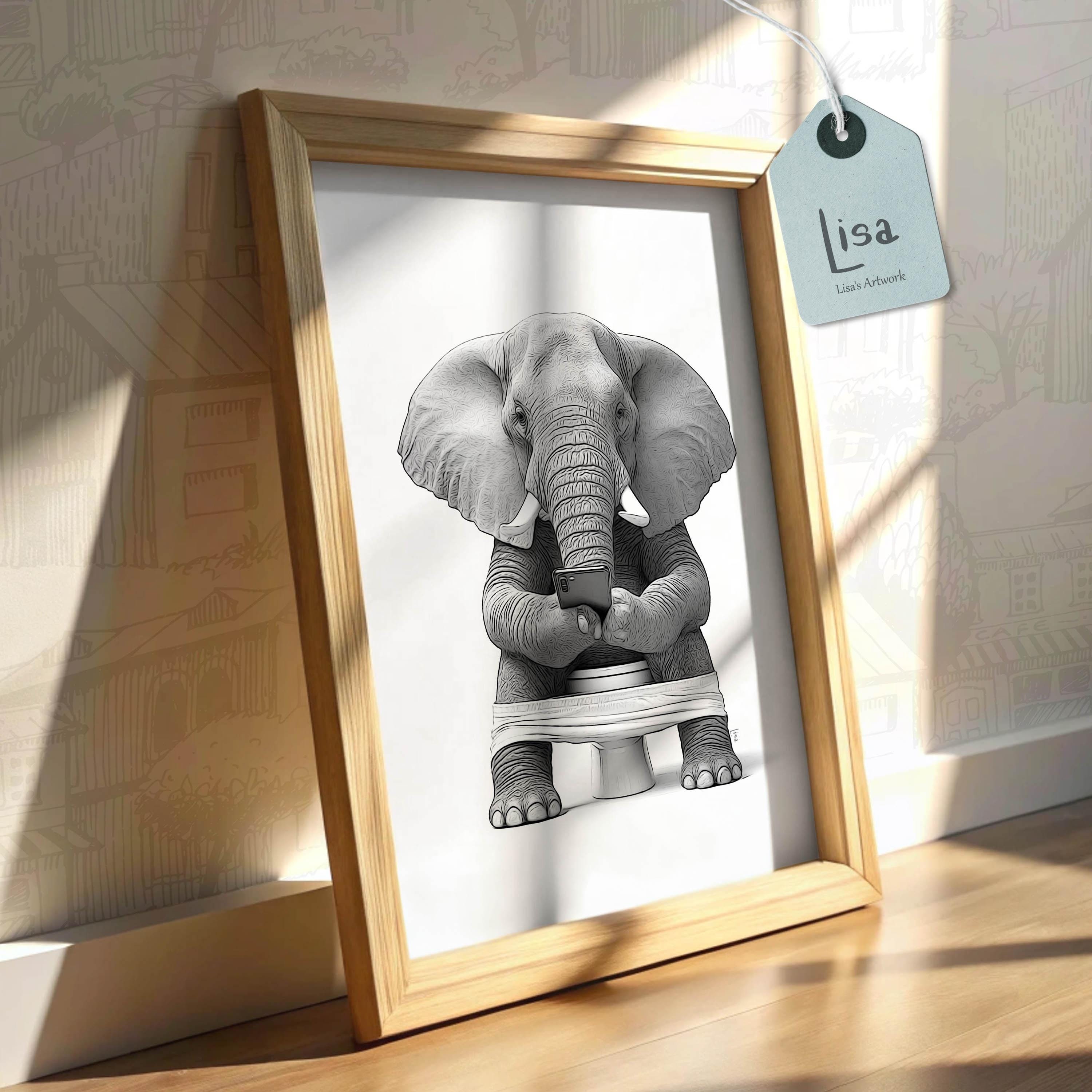 Olifant kunst aan de muur - Etsy België, image size:3000x3000