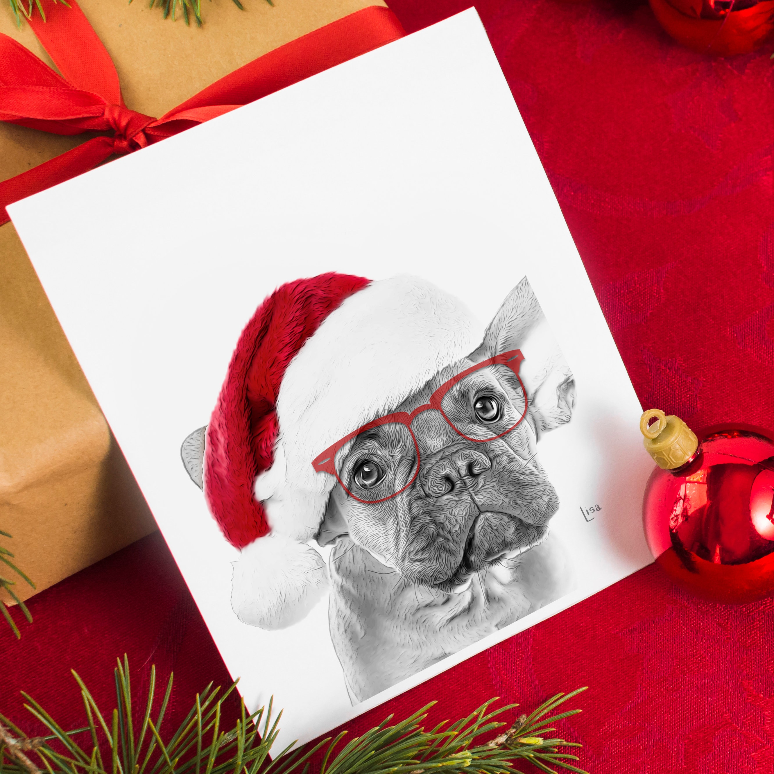 Dog Christmas Dog Christmas Cards Holiday Card Printable | Etsy