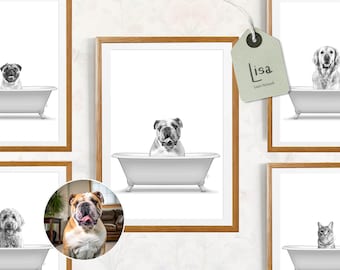 portrait from photo, bathroom art, custom portrait, portrait from photo, pet portrait, bathroom decor, personalized gifts, christmas gift