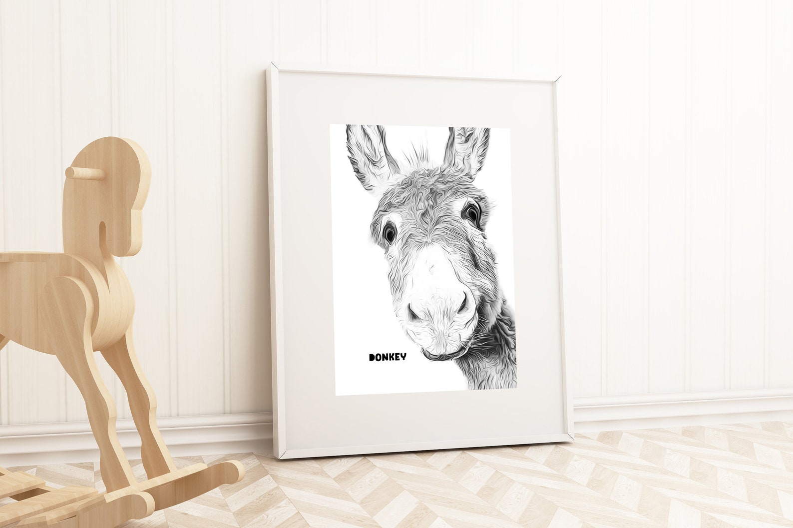 Farm Animal Prints Donkey Painting Donkey Print Animal Etsy