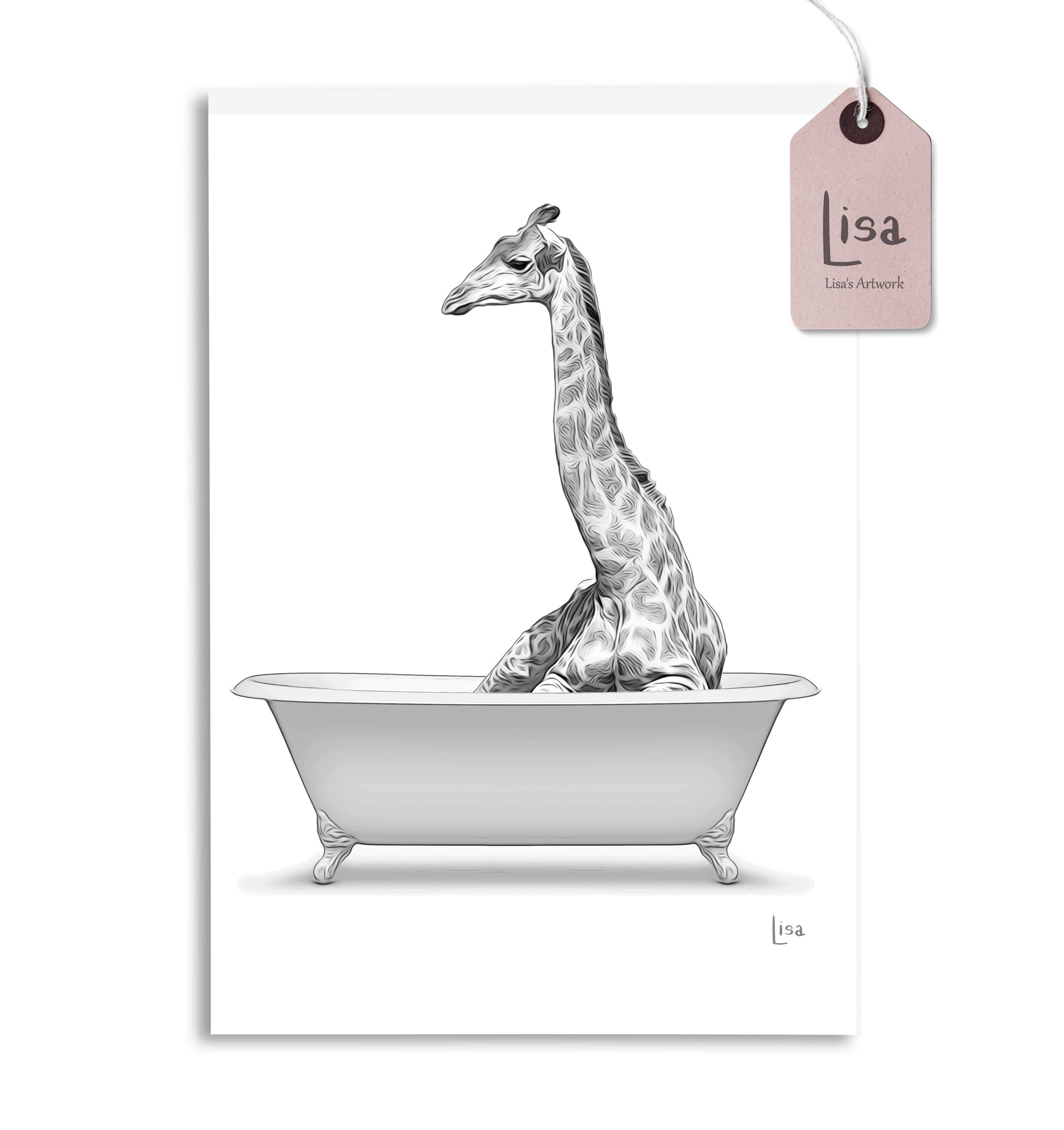 Bathroom Art Giraffe Wall Art Bathroom Wall Art Bathroom Etsy