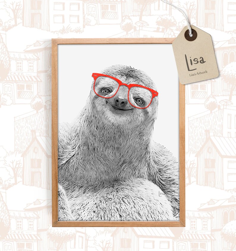 Sloth Sloth Gifts Printable Art Wall Art Printable Modern - Etsy