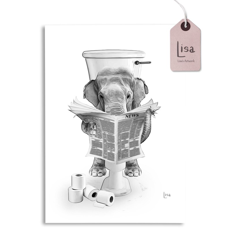 Bathroom Art Elephant Wall Art Bathroom Wall Art Bathroom Etsy Australia