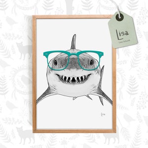 digital prints, shark, wall art, printable wall art, wall decor, printable poster, instant download, printable art nursery