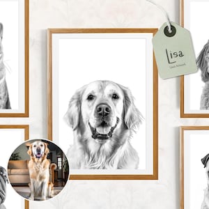 Retrato de mascota personalizado a partir de una foto, ilustración personalizada, dibujo de mascota, recuerdo de mascota, regalos personalizados, dibujo a partir de una foto, personalizado