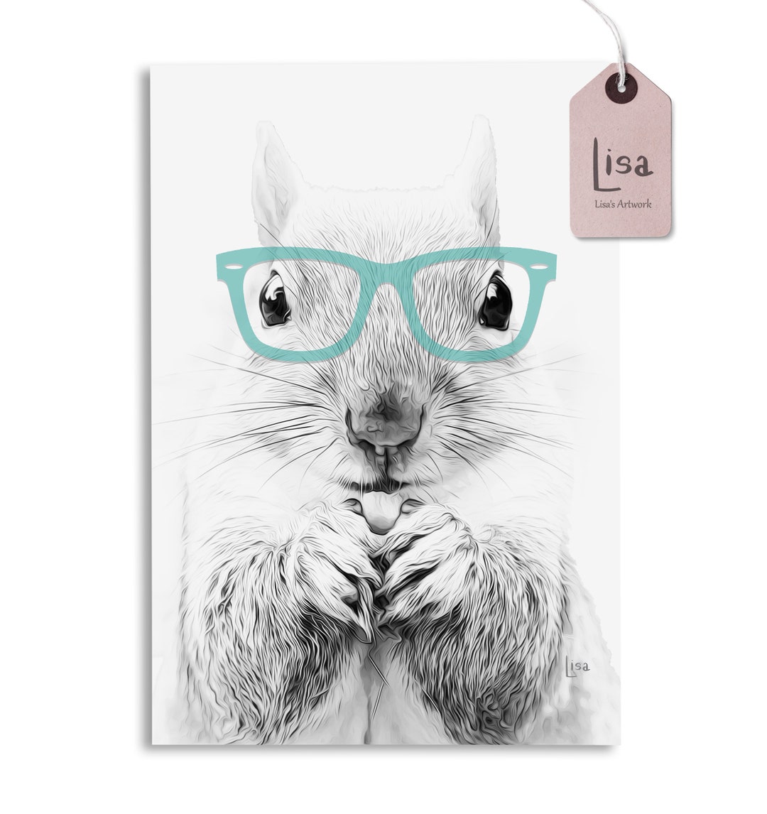 Printable Squirrel Art, Squirrel Nursery Print, Printable Wall Art ...