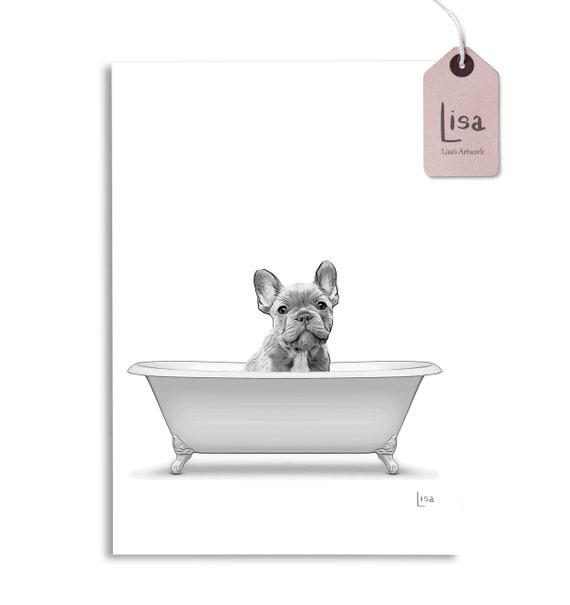 Bathroom Art French Bulldog Bathroom Wall Art Bathroom Kids Etsy