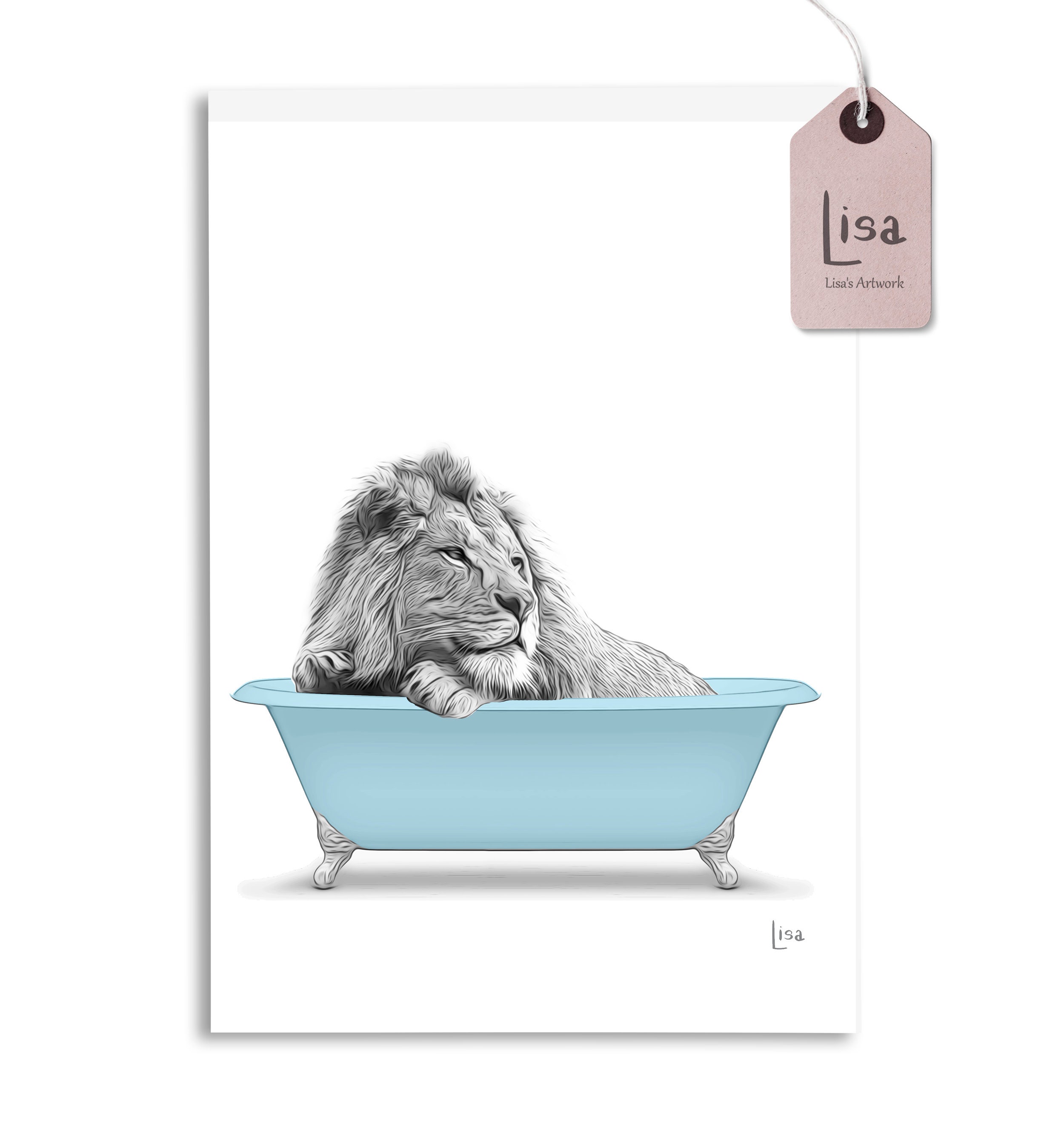 Bathroom art lion wall art bathroom wall art bathroom kids | Etsy