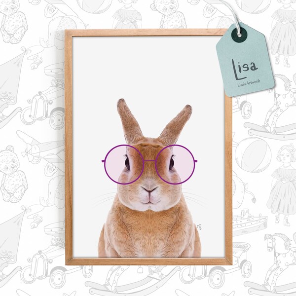 Animals With Glasses Etsy