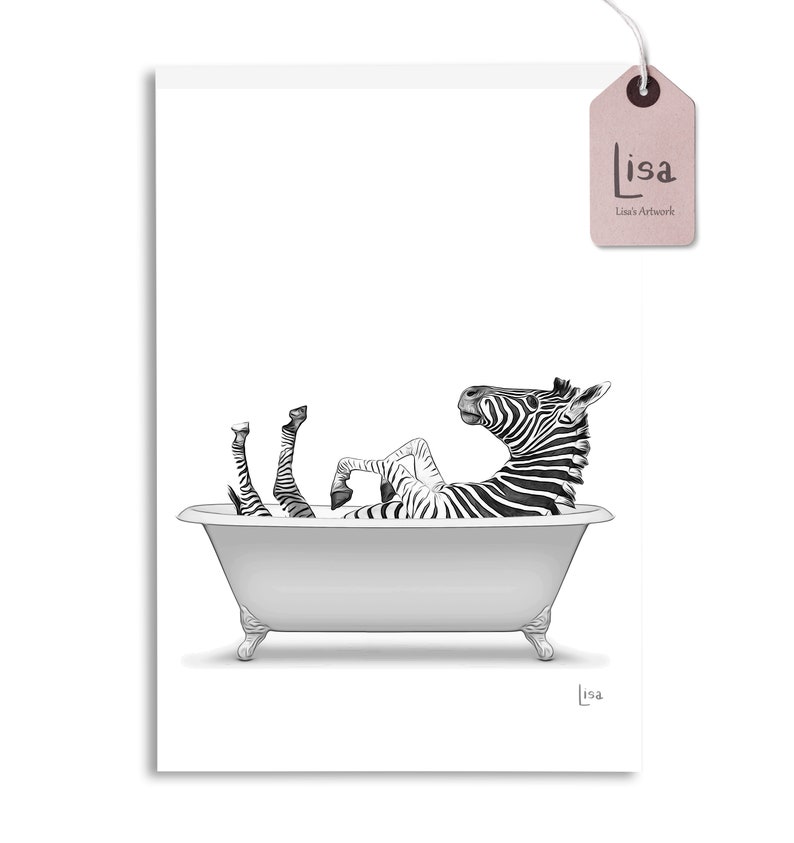 Bathroom Art Zebra Print Zebra Art Bathroom Wall Art - Etsy