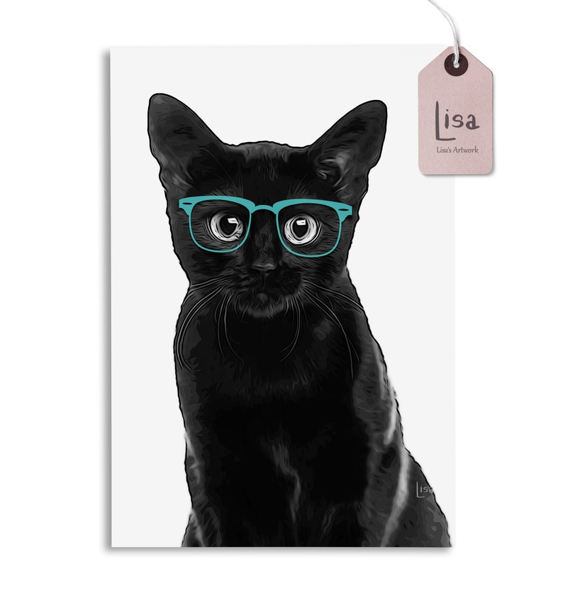 Black Cats Cat Wall Art Cat Prints Cat Painting Nursery Etsy