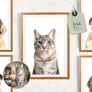 personalisiertes Portrait, Katzenportrait, Tierportrait, Katzenportrait, Katzenportrait, Tierkunst, Geschenk zur Geburt