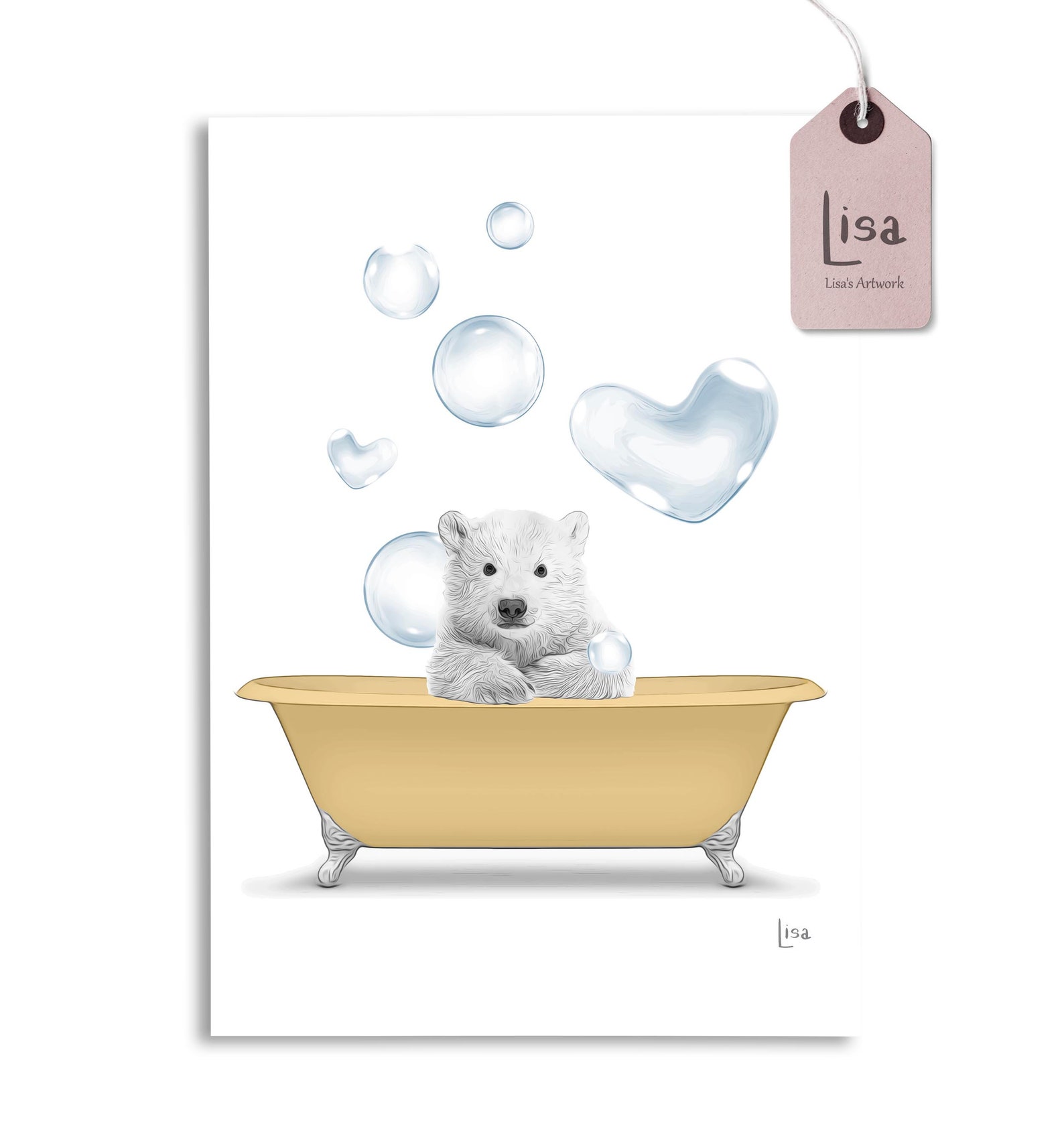 Bathroom art polar bear bathroom wall art bathroom kids Etsy