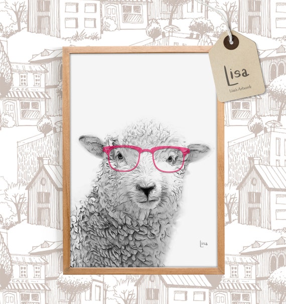 Farm Animal Prints Sheep Art Sheep Wall Art Animal With Etsy