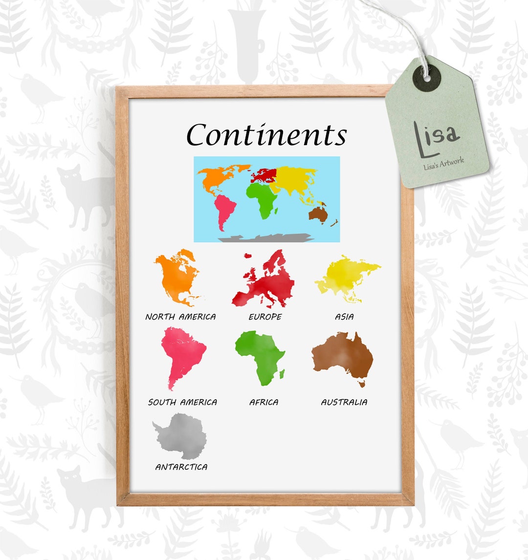 Continents Printable Continents Map Continent Montessori Classroom Continents Printable Continents Map Continent Montessori Classroom