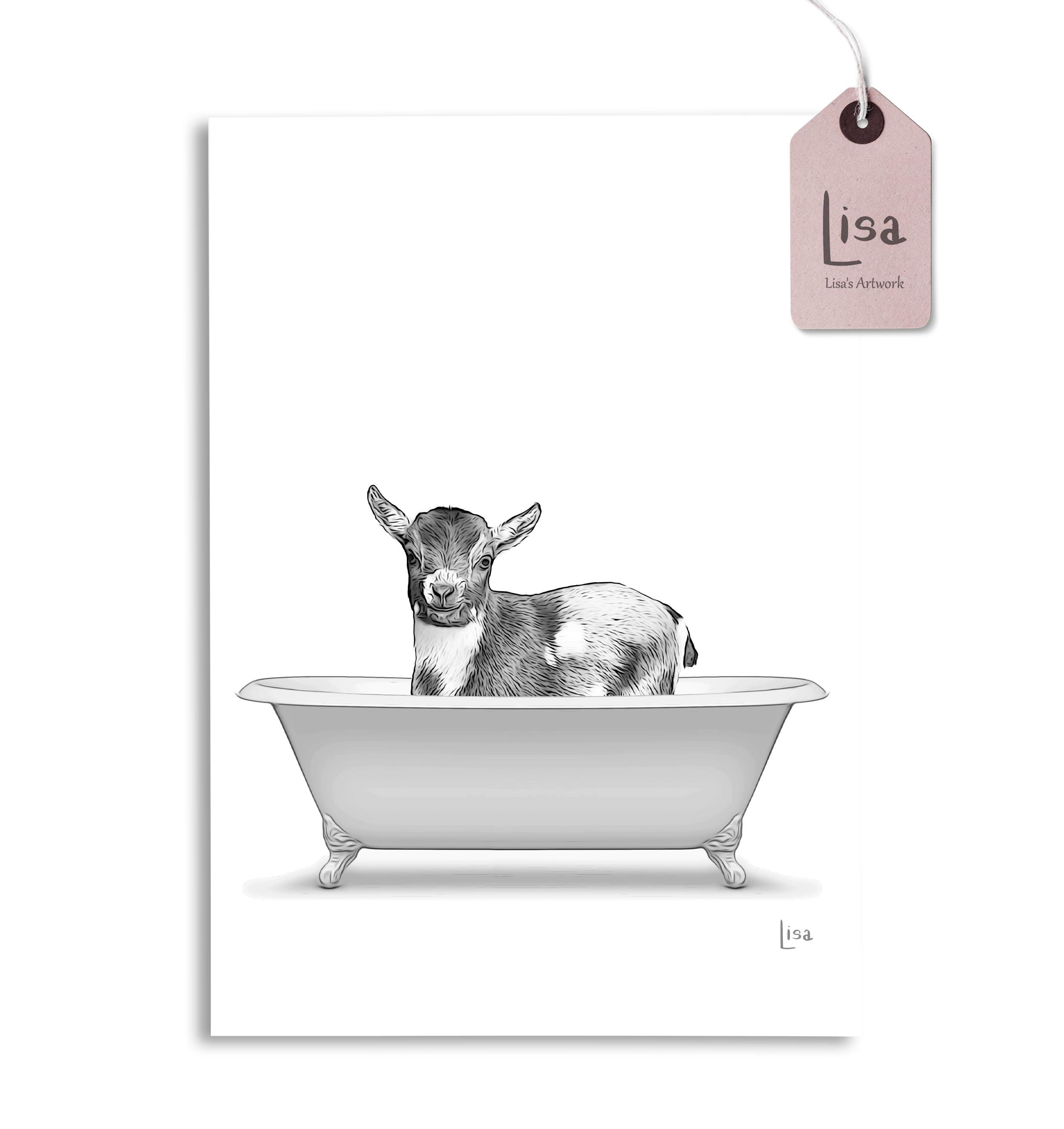 Goat bathroom art bathroom wall art goat gifts funny Etsy
