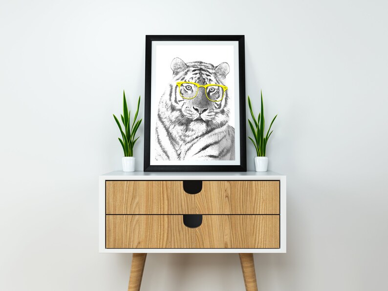 Tiger Print Printable Wall Art Animal Art Print Animal Wall Etsy