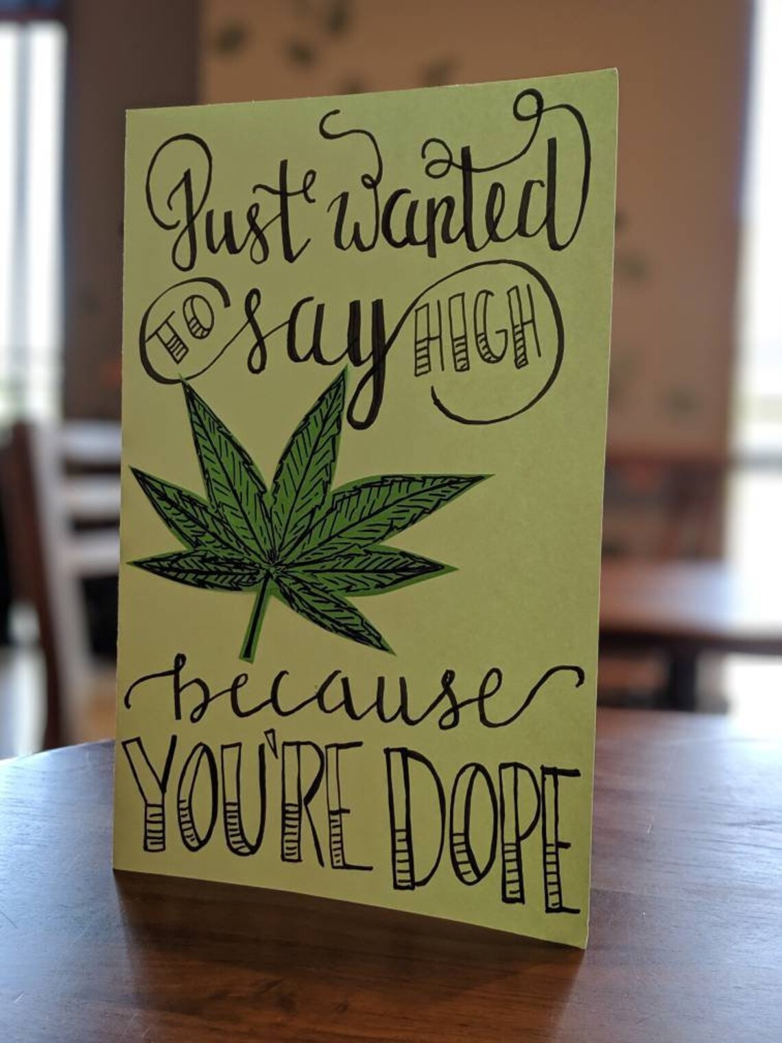 Handmade Cannabis Greeting Card Marijuana Puns Humor Just Etsy