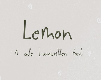 Lemon - minimalist handmade sans serif font | Procreate font | Hand lettered font | Cricut font | Simple and Casual font for commercial use