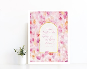 Digital Art Print “To love oneself is the Beginning of the lifelong Romance” Quote by Oscar Wilde, Ready to print artwork by BohoCalligraphy