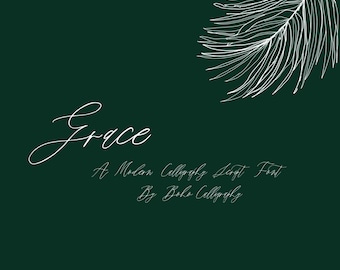 Grace - A Modern Calligraphy  Script font by Boho Calligraphy| Procreate font | Handwritten Script font | Wedding Font | Romantic Script