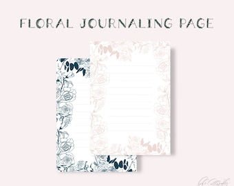 Blank Journaling Page with Floral Design | Digital and Printable Blank Floral Journaling Paper | GoodNotes Journaling Page Blank