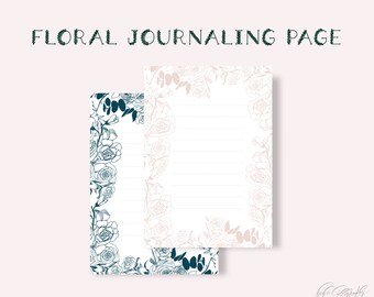 Blank Journaling Page with Floral Design | Digital and Printable Blank Floral Journaling Paper | GoodNotes Journaling Page Blank