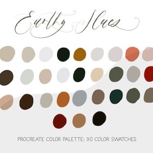Fall Procreate Color Palette, Earthy Color Palette, Procreate Color swatches, Procreate tool, Swatches file, IPad Art, procreate swatches