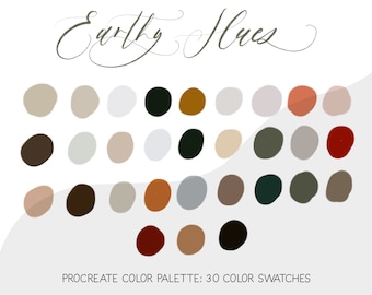 Fall Procreate Color Palette, Earthy Color Palette, Procreate Color swatches, Procreate tool, Swatches file, IPad Art, procreate swatches
