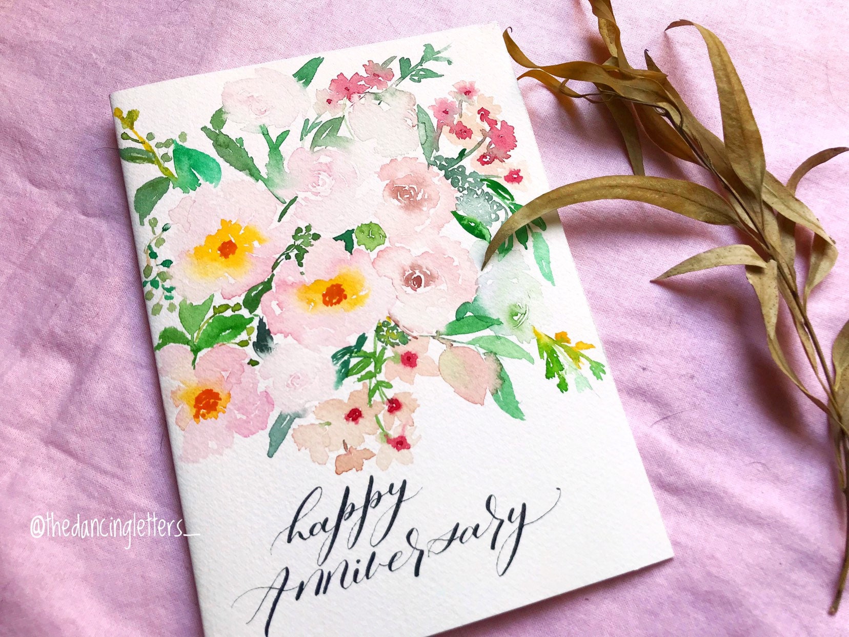 Hand Painted Greeting Cards| Watercolor Florals and Calligraphy ...