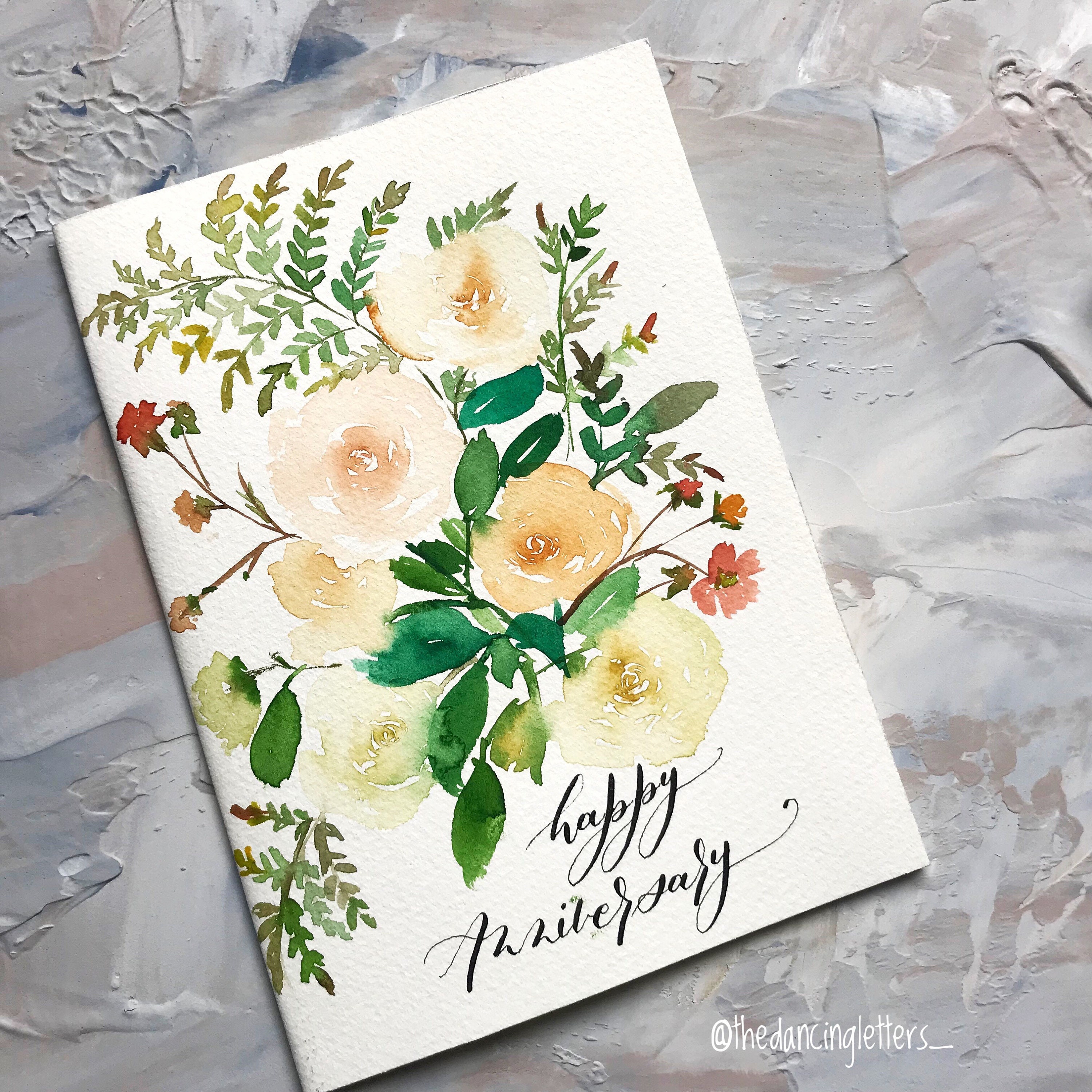 Hand Painted Greeting Cards| Watercolor Florals and Calligraphy ...