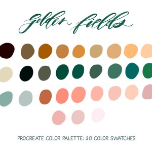 Golden Field Procreate Color Palette, Procreate Color swatches, Procreate tool, Swatches file,  IPad Pro, procreate swatches, Color palette