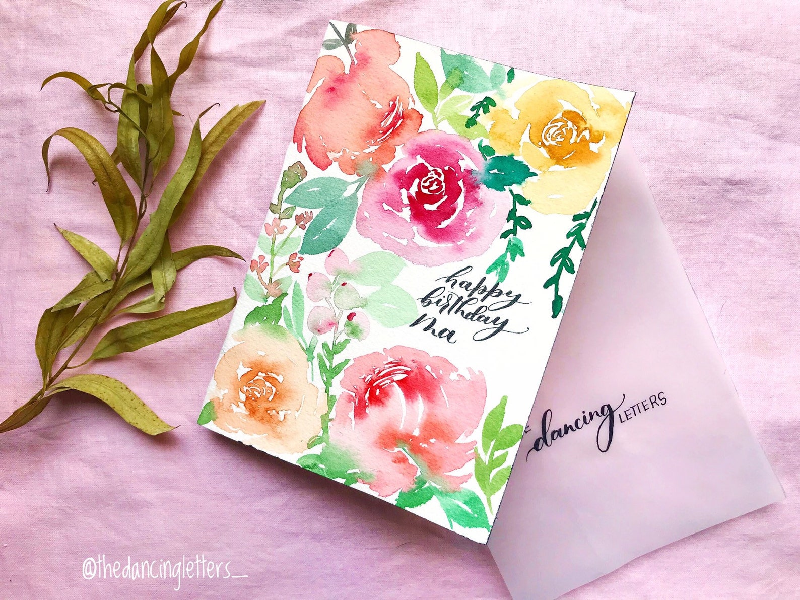 Hand Painted Greeting Cards| Watercolor Florals and Calligraphy ...