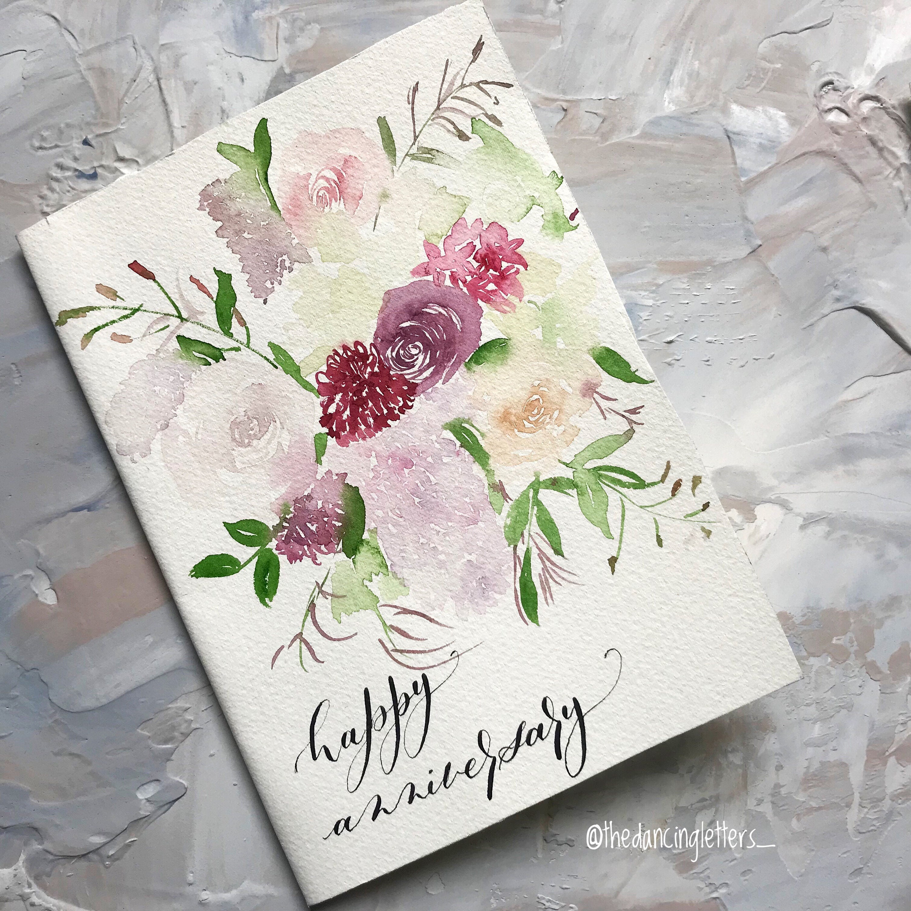 Hand Painted Greeting Cards| Watercolor Florals and Calligraphy ...