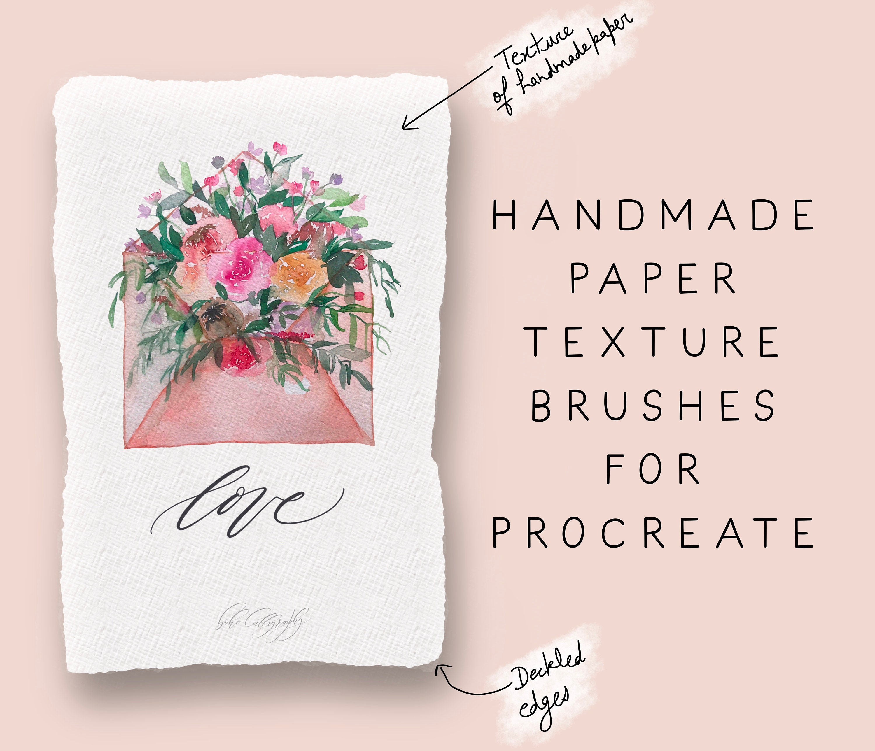 Paper Texture Brush Procreate Texture Brush Handmade Paper Etsy