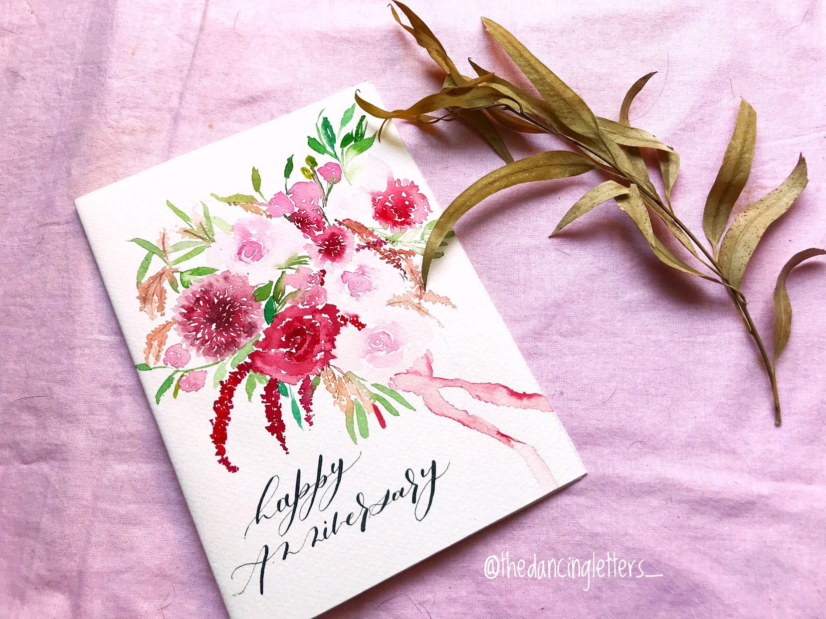 Hand Painted Greeting Cards| Watercolor Florals and Calligraphy ...