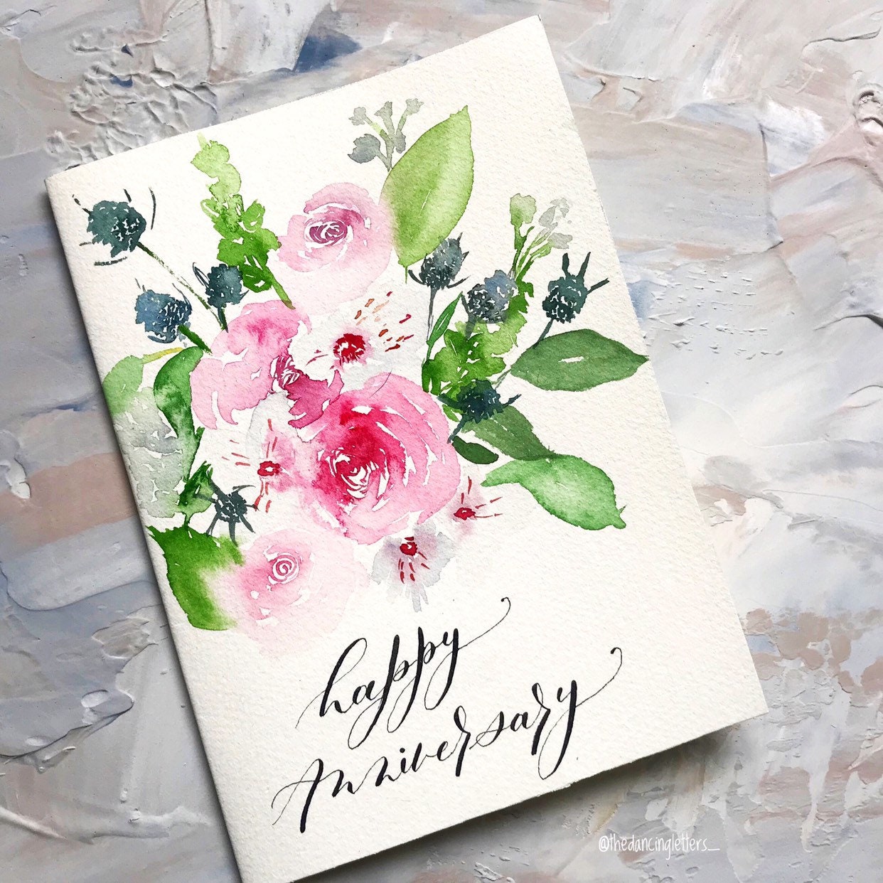 Hand Painted Greeting Cards| Watercolor Florals and Calligraphy ...