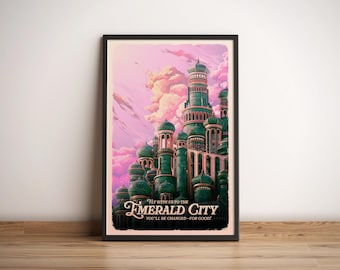 Emerald City (Wizard of Oz) Travel Poster: Art Deco Artwork Gift