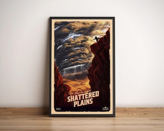 Shattered Plains (Stormlight Archives) - Retro Cosmere Fantasy Poster