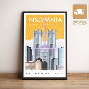 Insomnia (Final Fantasy XV)  - Travel Poster, Retro Vintage Illustration, PC Gamer, Best Gamer Gift, Nostalgic Artwork