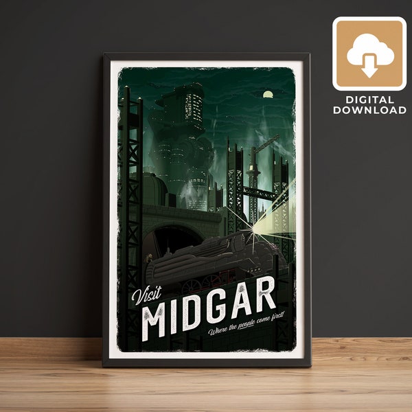Midgar (Final Fantasy 7) Travel Poster - Digital
