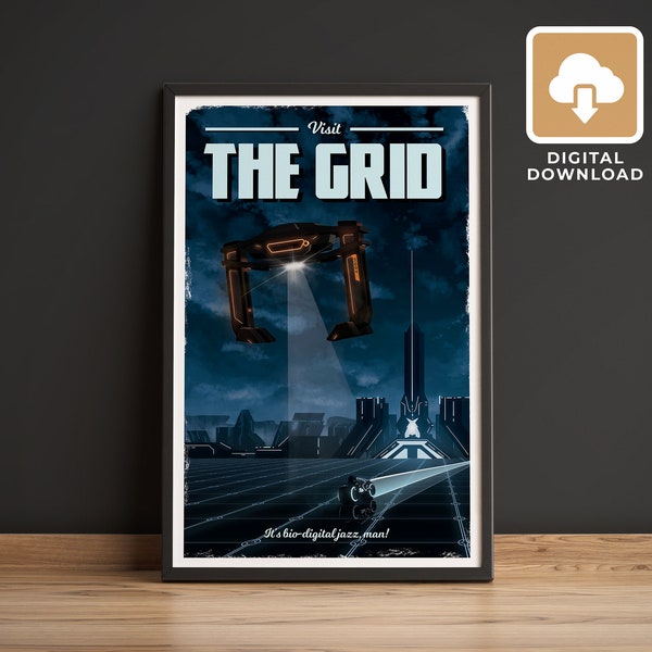 The Grid (Tron: Legacy) Travel Poster - Digital