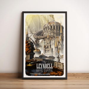 Leyndell, Capital Real (Elden Ring): Póster de viaje, Ilustración retro vintage, Gamer de PC, El mejor regalo para gamers, Arte mural de fantasía
