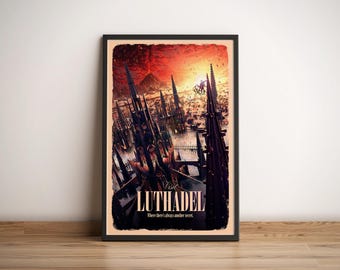 Luthadel (Mistborn) Travel Poster, Retro Fantasy Cosmere Art