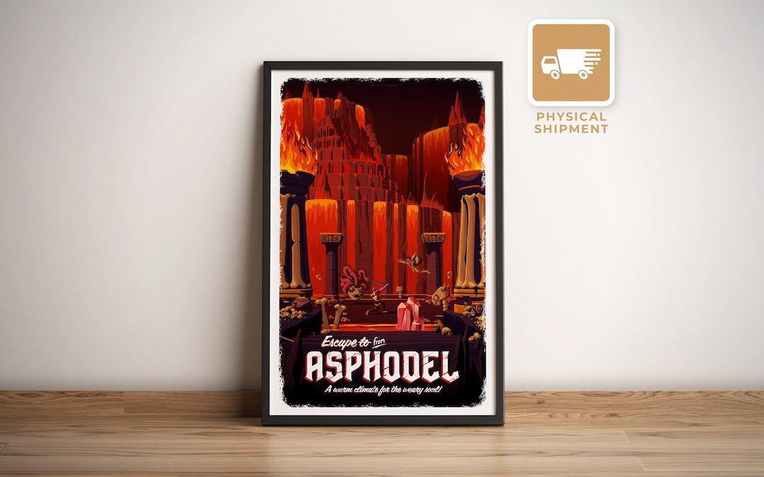 Asphodel (Hades) Travel Poster, Retro Gamer Wall Art