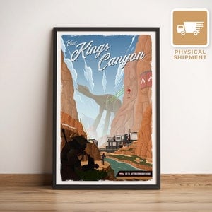 Kings Canyon (Apex Legends) - reisposter, retro vintage illustratie, pc-gamer, beste gamercadeau, nostalgisch kunstwerk