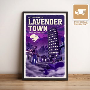 Lavender Town (Pokemon) - reisposter, retro vintage illustratie, pc-gamer, beste gamercadeau, nostalgisch kunstwerk