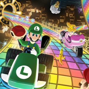 Rainbow Road mario Kart Travel Poster Digital - Etsy