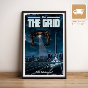 The Grid (Tron: Legacy)  - Travel Poster, Retro Vintage Illustration, Movie Artwork, Best Theater Gift, Nostalgic Artwork