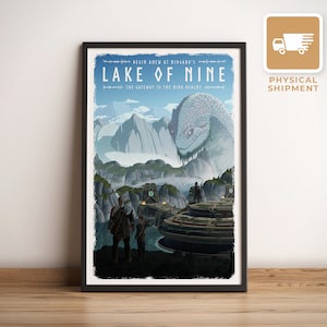 Lake of Nine (God of War)  - Travel Poster, Retro Vintage Illustration, PC Gamer, Best Gamer Gift, Nostalgic Artwork